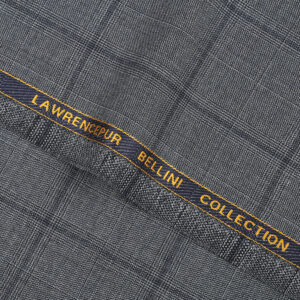 Big Checks Glen Plaid-Carbon Grey, S 100 Pure Wool, Bellini Suiting Fabric