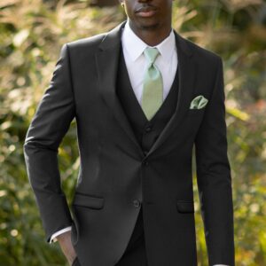 Black Performance Stretch Wedding Suit Coat