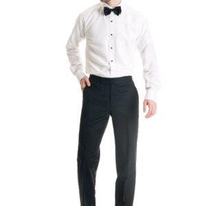 Black Slim Fit Tuxedo Pants - Super 120's