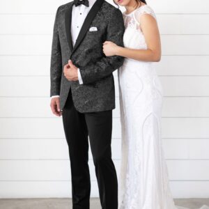 Granite Paisley Slim Fit Tuxedo Coat