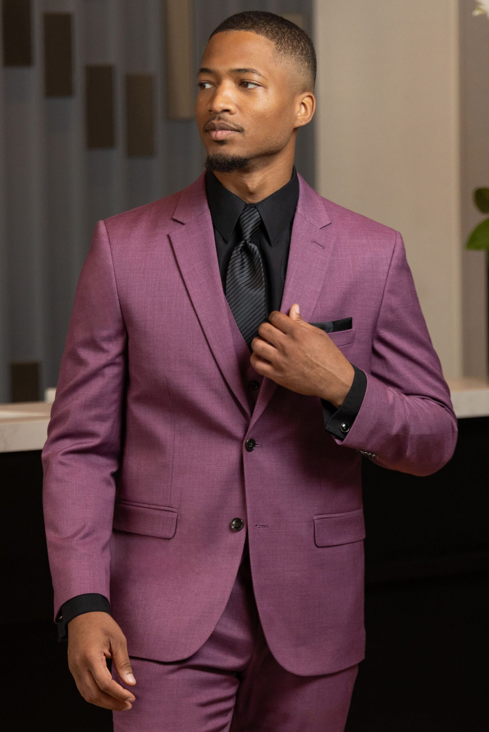 Violet Stretch Slim Fit Suit Coat